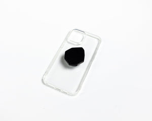 WMC Obsidian phone grip displayed on a clear phone case