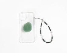 Load image into Gallery viewer, WMC Capricorn Zodiac phone charm displayed on a clear phone case with Aventurine phone grip
